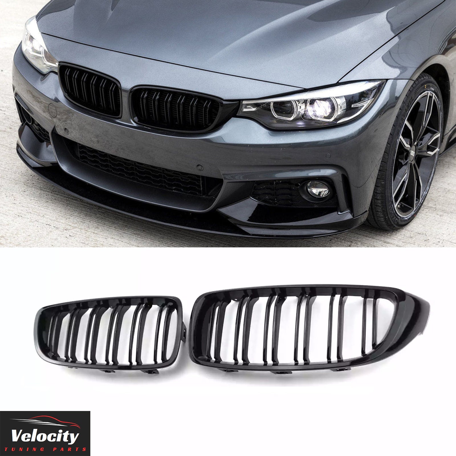 Gloss Black For BMW F32 F36 2014-2016 4 Series Front Bumper Kidney