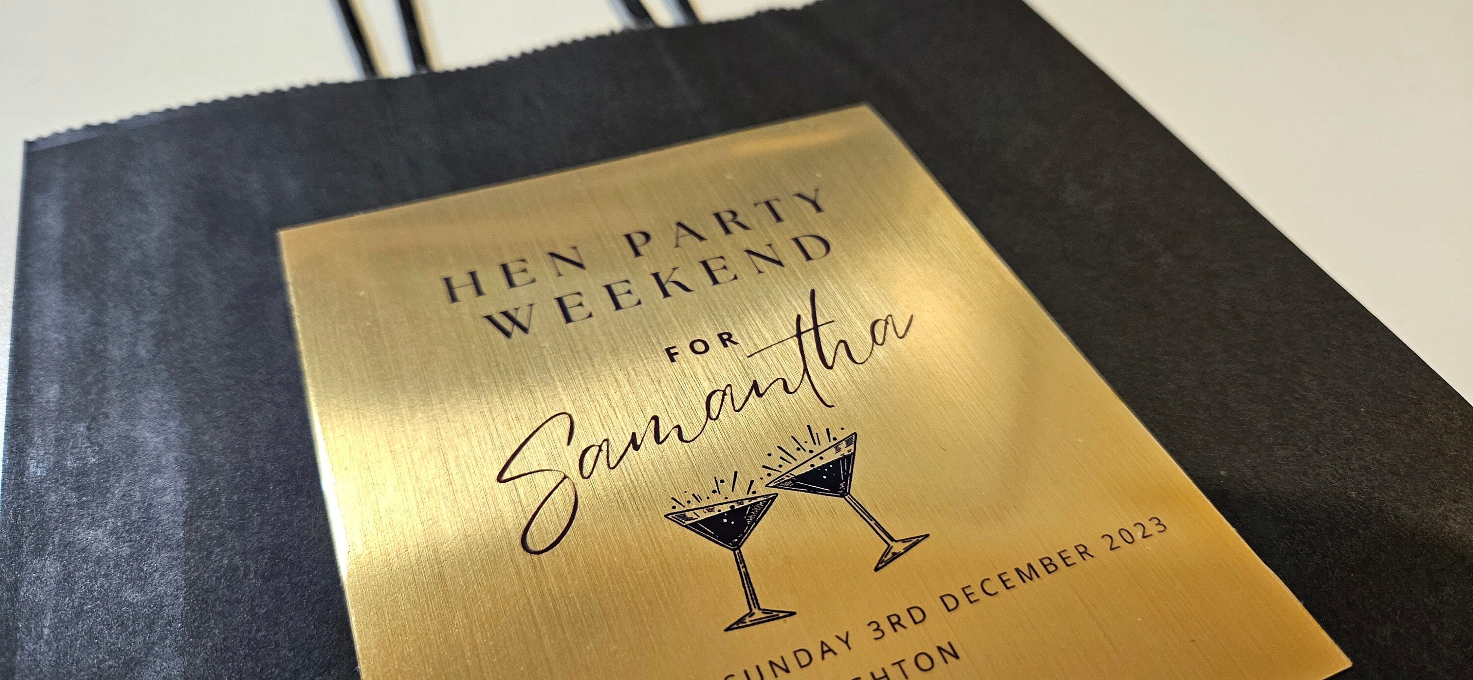 Party Bag Labels - hen party - personalised labels - black and gold - hen weekend - hen party labels and stickers - made 4 memories by sarah