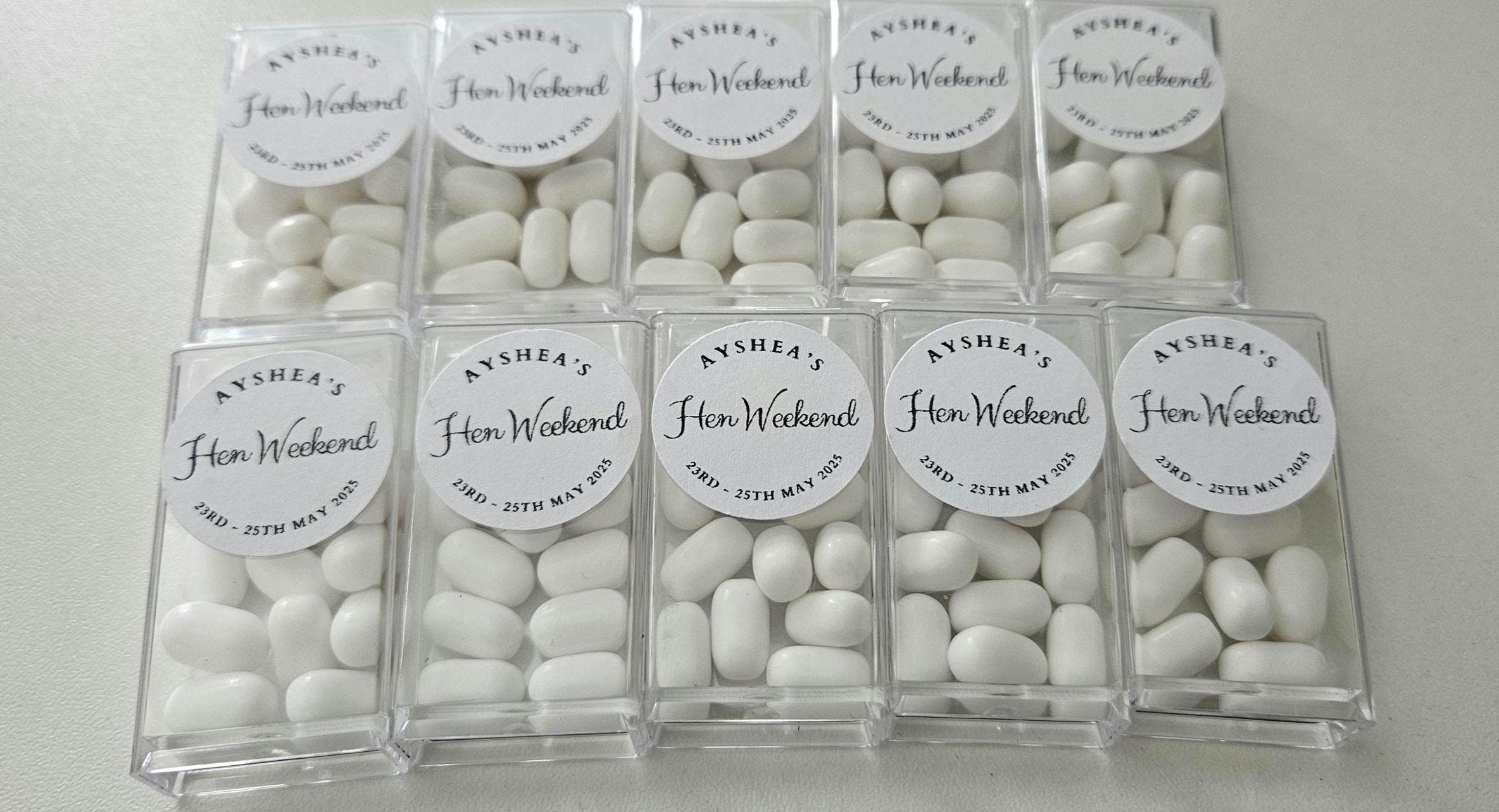 Hen Party Favours, bridal shower favours, engagement favours, wedding favours, mint to be, personalised favours, all celebration
