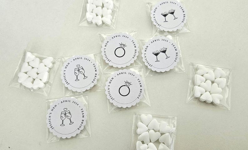 Hen party favours, personalised favours, hen do favours, wedding favours, party favours, engagement favours, heart mints, mint to be image 6
