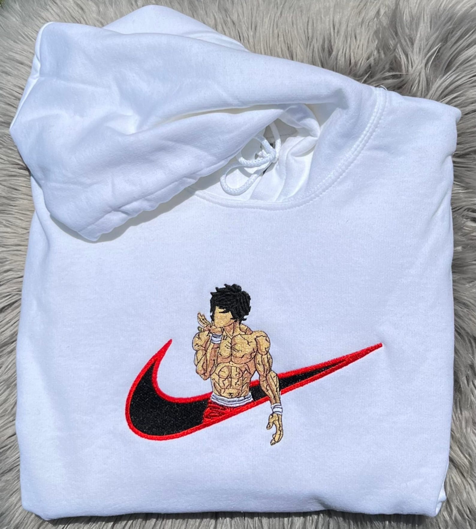 Baki Anime Embroidered Hoodie/ Custom Embroidered Hoodie/ Gym Etsy