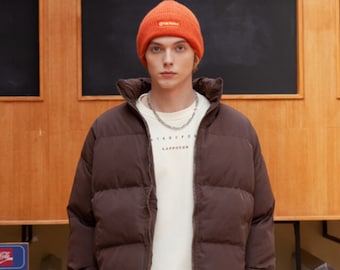 Men Harajuku Warm Bubble Coat Winter Jacket  Streetwear Solid Black Parkas Man Korean Fashion Puffer Jackets Coats