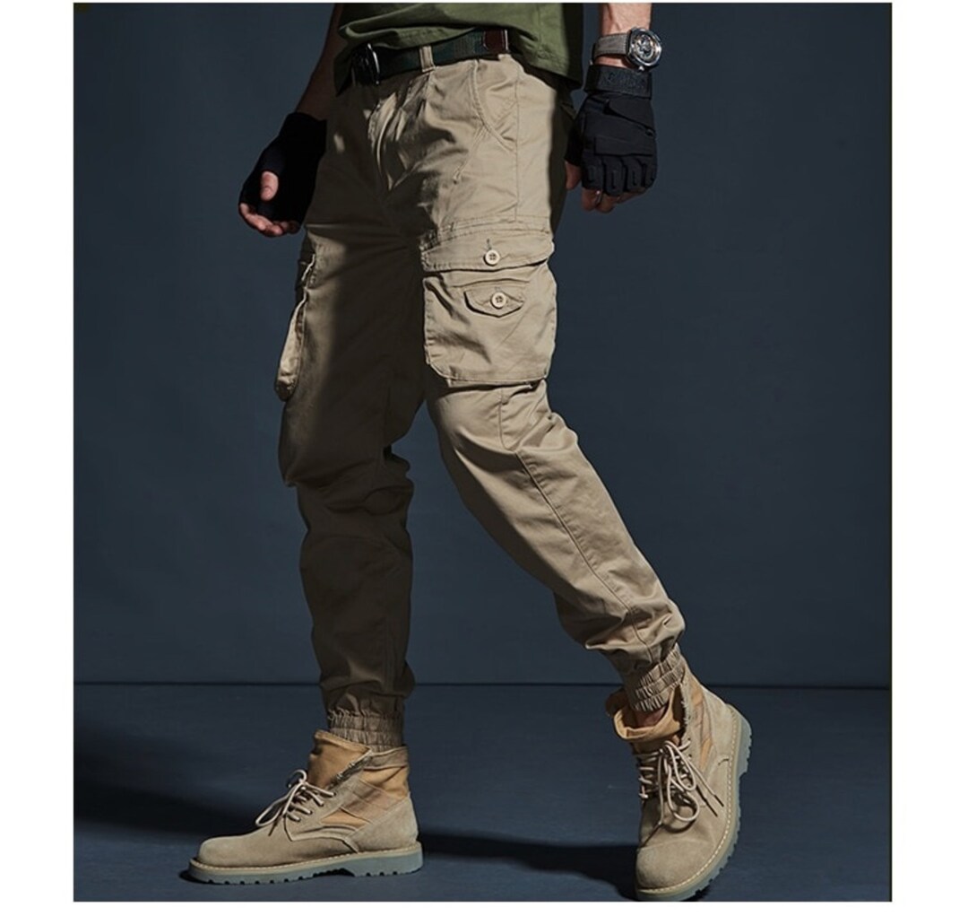 High Quality Khaki Casual Pants Men Military Tactical Joggers - Etsy
