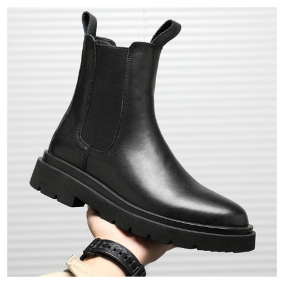 2023 Autumn New Chelsea Boots for Men Black Boots Platform - Etsy