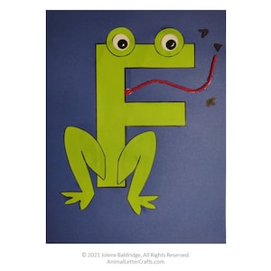 Letter F Frog Printable for Classroom - Cut and Paste Alphabet Craft - Phonics and Fine Motor Preschool and Kindergarten Activity