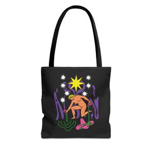 Sac fourre-tout Tarot Star, cabas bohème chic, cadeau Tarot, sac de plage élégant, fourre-tout Art cosmique, mode éco-responsable