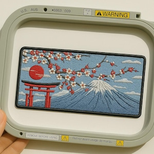 Disegni per ricamo a macchina, Monte Fuji, Schema per ricamo, File per ricamo, Ricamo di moda, Download digitale