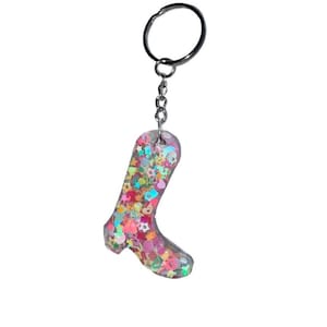 Festive Cowgirl Boot keychain