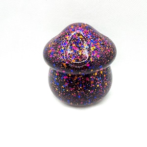 whimsical resin mushroom jar