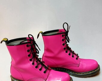 Dr. Martens 1460 Hot Pink Patent Leather Lace Up Boot