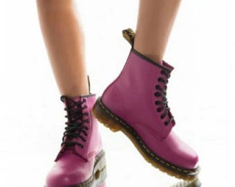 RARE! Dr. Martens 1460 Fuchsia Pink Smooth Leather Boots