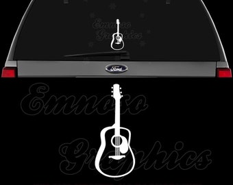 Acoustic Guitar Music Rock Band Decal Sticker For Car, Truck, Motorcycle, Windows, Bumper, Laptop, Helmet, Wall, Home Office Decor