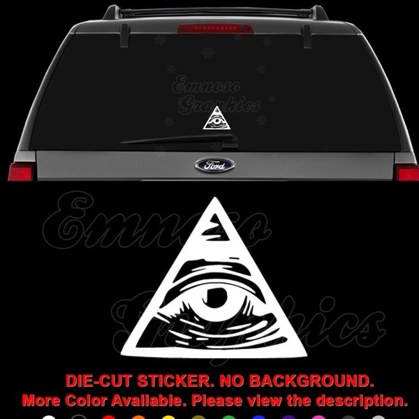 All Seeing Eye Illuminati Decal Sticker For Car, Truck, Motorcycle, Windows, Bumper, Laptop, Helmet, Home Office Decor