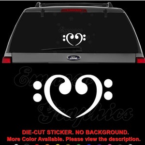 Bass Clef Heart Love Music Notes Decal Sticker for Car Truck - Etsy