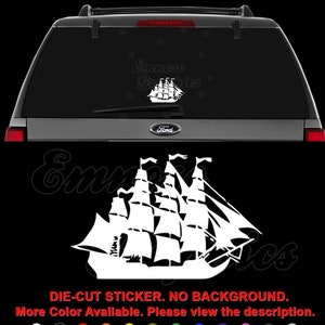 Pirate Sailing Ship Sailor Sailboat Sail Decal Sticker For Car, Truck, Motorcycle, Windows, Bumper, Laptop, Helmet, Home Office Decor