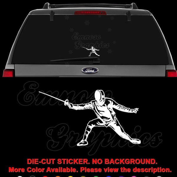 Fencing Sports Fencer Sword Fighting Decal Sticker For Car, Truck, Motorcycle, Windows, Bumper, Laptop, Helmet, Home Office Decor