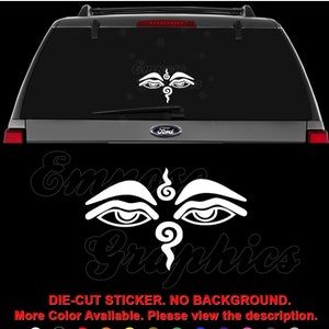 Buddha Wisdom Eyes Buddhism Buddhist Decal Sticker For Car, Truck, Motorcycle, Windows, Bumper, Laptop, Helmet, Wall, Home Office Decor