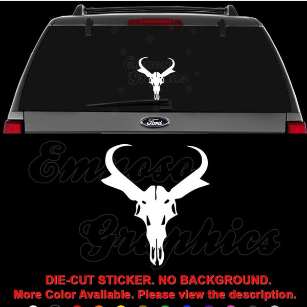 Antelope Skull Antler Hunting Hunter Decal Sticker For Car, Truck, Motorcycle, Windows, Bumper, Laptop, Helmet, Wall, Home Office Decor