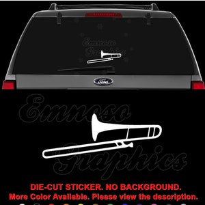 Trombone Player Music Band Jazz Decal Sticker For Car, Truck, Motorcycle, Windows, Bumper, Laptop, Helmet, Home Office Decor