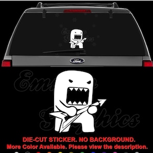 Domo Kun Rock Star JDM Japanese Motorsports Decal Sticker For Car, Truck, Motorcycle, Windows, Bumper, Laptop, Wall, Home Office Decor