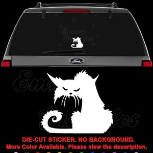 Angry Mean Alley Cat Kitten Decal Sticker For Car, Truck, Motorcycle, Windows, Bumper, Laptop, Helmet, Home Office Decor