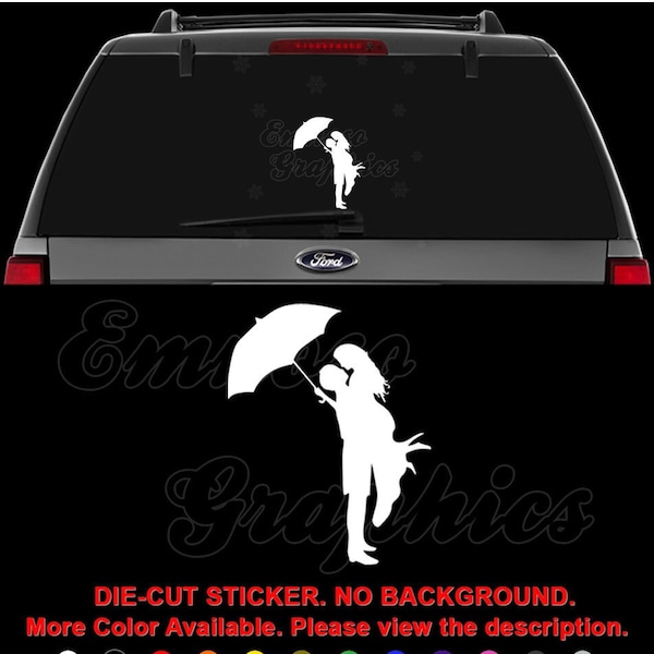 Couple Kissing Love Umbrella Decal Sticker For Car, Truck, Motorcycle, Windows, Bumper, Laptop, Helmet, Wall, Home Office Decor