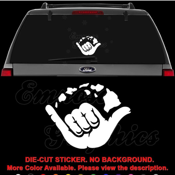 Shaka Hand Hawaii Islands Hang Loose Decal Sticker For Car, Truck, Motorcycle, Windows, Bumper, Laptop, Helmet, Home Office Decor