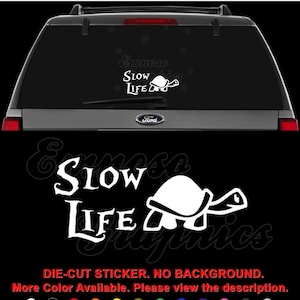 Slow Life Turtle JDM Japanese Domestic Market Decal Sticker For Car, Truck, Motorcycle, Windows, Bumper, Laptop, Home Office Decor