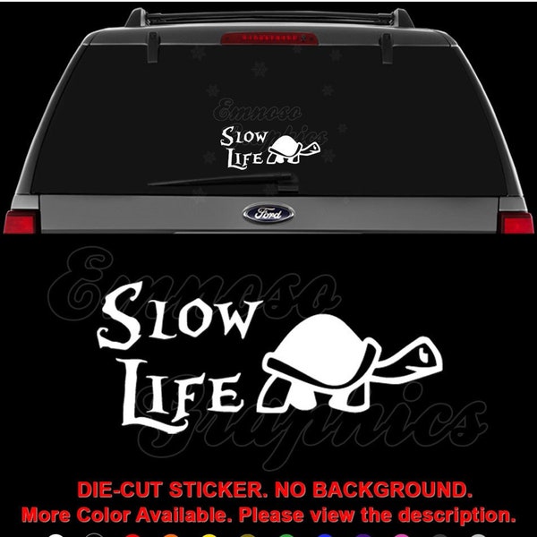 Slow Life Turtle JDM Japanese Domestic Market Decal Sticker For Car, Truck, Motorcycle, Windows, Bumper, Laptop, Home Office Decor