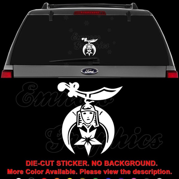 Shriners Masonic Mason Decal Sticker For Car, Truck, Motorcycle, Windows, Bumper, Laptop, Helmet, Wall, Home Office Decor