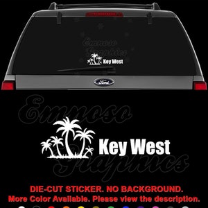Key West Florida Palm Trees Decal Sticker For Car, Truck, Motorcycle, Windows, Bumper, Laptop, Helmet, Home Office Decor