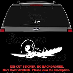 Vought F4U Corsair Plane WWII Fighter Pilot Decal Sticker For Car, Truck, Motorcycle, Windows, Bumper, Laptop, Helmet, Home Office Decor