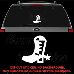 Cowboy Boot Shoe Spur Decal Sticker For Car, Truck, Motorcycle, Windows, Bumper, Laptop, Helmet, Home Office Decor