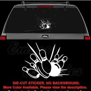 Bowling Alley Pins Bowler Sport Decal Sticker For Car, Truck, Motorcycle, Windows, Bumper, Laptop, Helmet, Home Office Decor