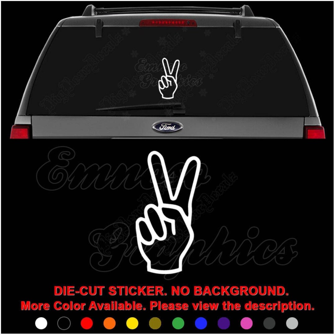 Hand Peace Sign Decal Sticker for Car, Truck, Motorcycle, Windows ...