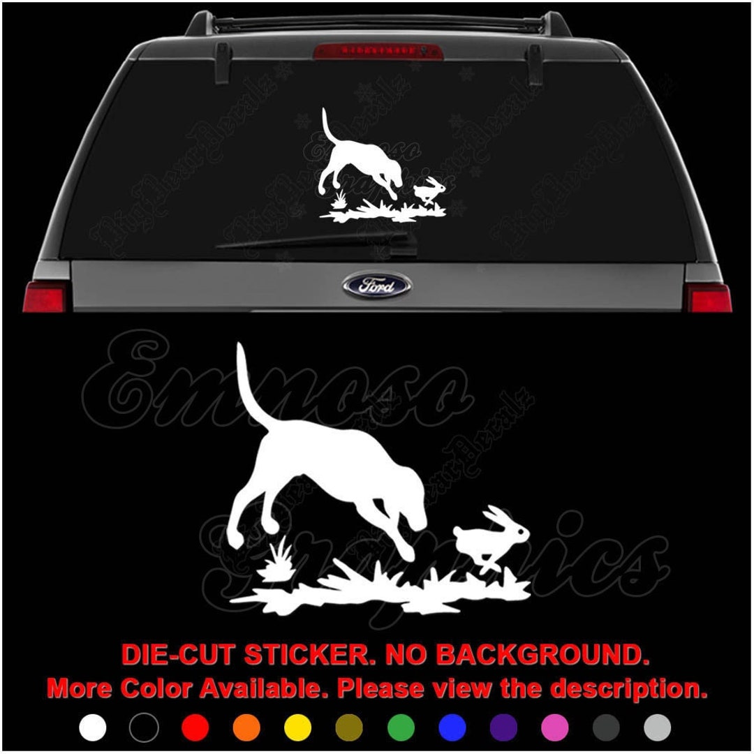 Dog Chasing Rabbit Hunting Decal Sticker for Car, Truck, Motorcycle ...