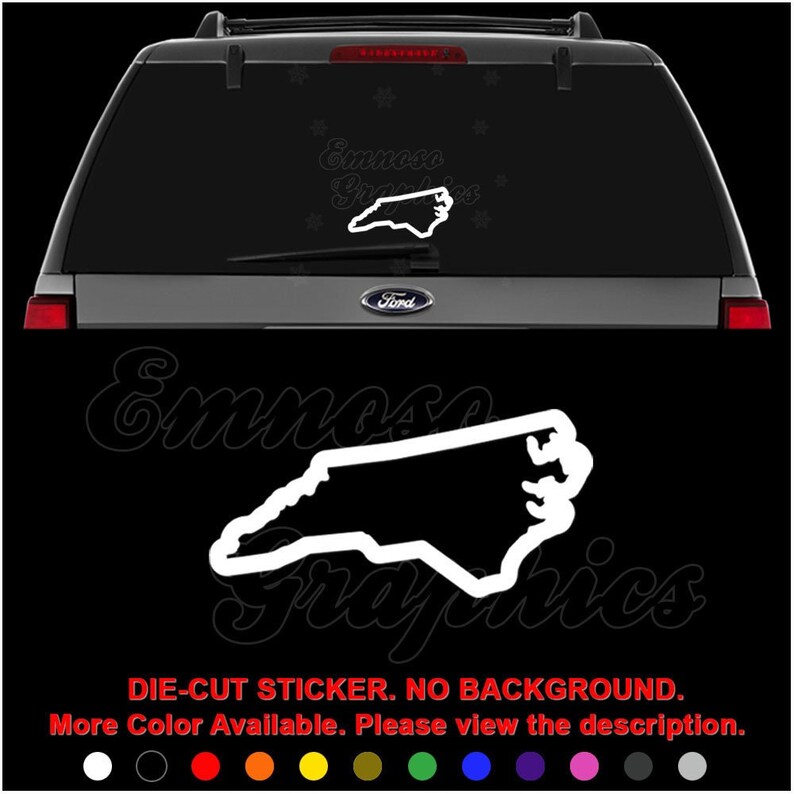 North Carolina State Map Decal Sticker for Car, Truck, Motorcycle ...