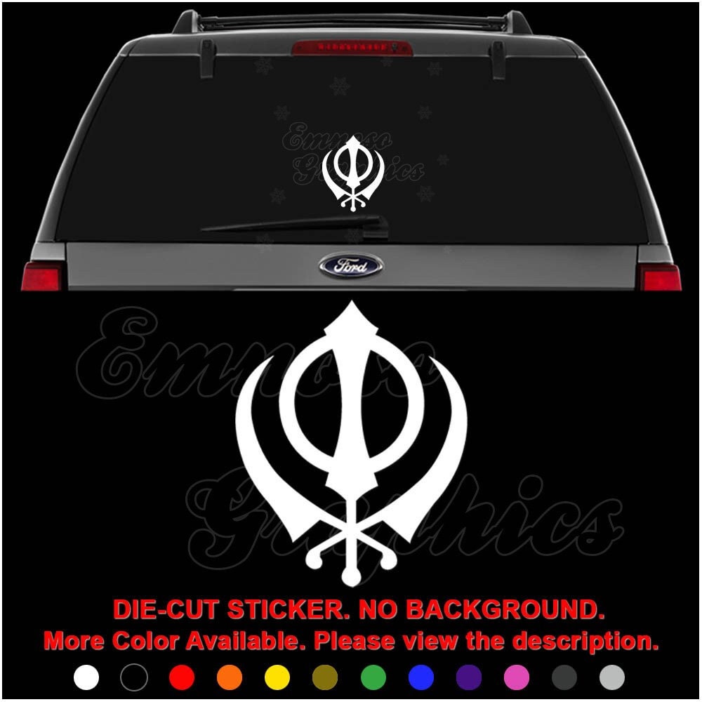 Chrome Khanda Sikh Symbol Car Emblem - 3D Decal Sticker For Automotive Use