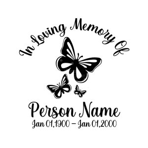 Custom In Loving Memory Memorial Butterflies Flying Die Cut Decal Sticker Personalized Name Date Car Truck Window, Quantity Discount!