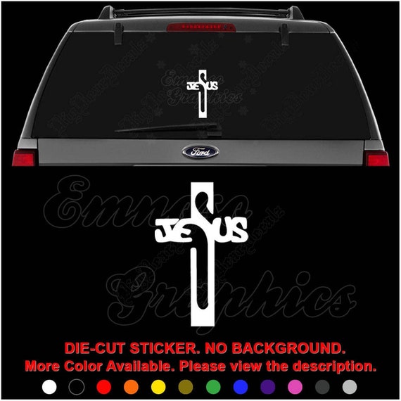 Cross car decal deals