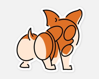 Corgi Sticker | leuke Corgi butt, corgi sticker, corgi lover sticker, dierlijke sticker, hond lover cadeau