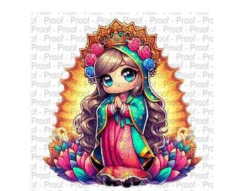 Chibi Virgencita de Guadalupe, Virgencita, PNG, Digital File