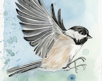 Chickadee watercolor