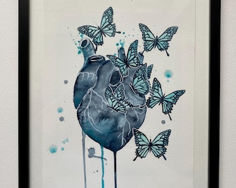Love Through Transformation, 9x12" original hand-painted watercolor painting