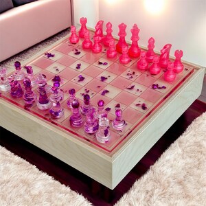 Pink Chess Set - Design Your Own Unique Handmade Chess Pieces & Board ...