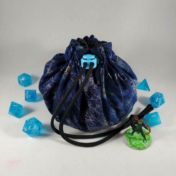 Multi-Purpose Drawstring Dice Bag with 8 Pockets - Perfect for Jewelry, Crystals, and More! Nerdy Gamer DM GM Gift