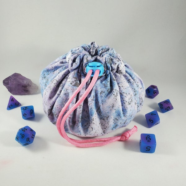 Multi-Purpose Drawstring Dice Bag with 8 Pockets - Perfect for Jewelry, Crystals, and More! Nerdy Gamer DM GM Gift