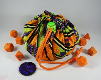 Multi-Purpose Drawstring Dice Bag with 8 Pockets - Perfect for Jewelry, Crystals, and More! Nerdy Gamer DM GM Gift