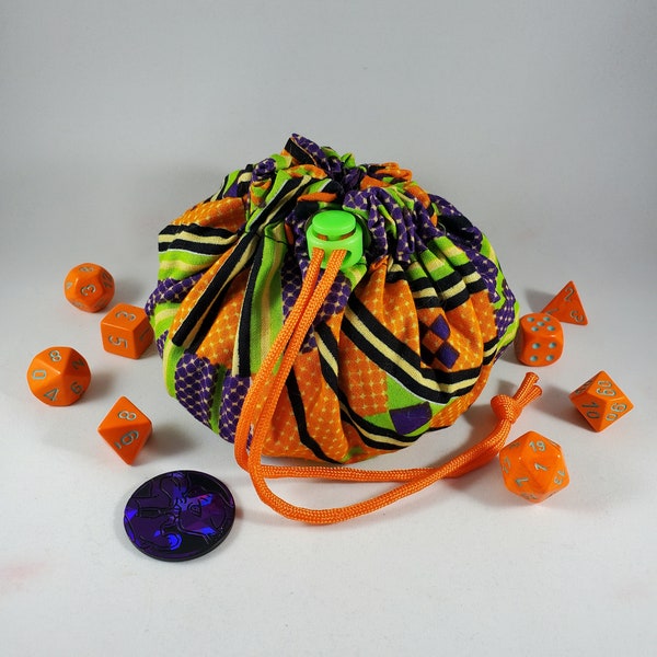 Multi-Purpose Drawstring Dice Bag with 8 Pockets - Perfect for Jewelry, Crystals, and More! Nerdy Gamer DM GM Gift