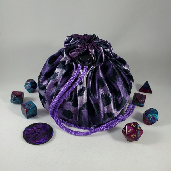 Drawstring Dice Bag with 8 Pockets - Perfect for Jewelry, Crystals, and More! Nerdy Gamer DM GM Gift